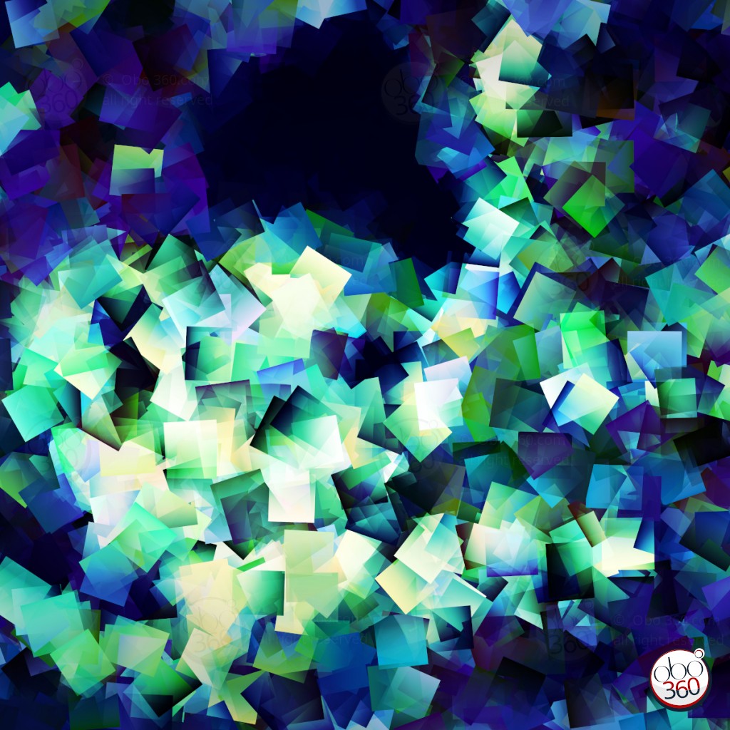 OctopussCube Composition artistique, en cubes superposés, réalisée depuis une prise de vue à 360°.