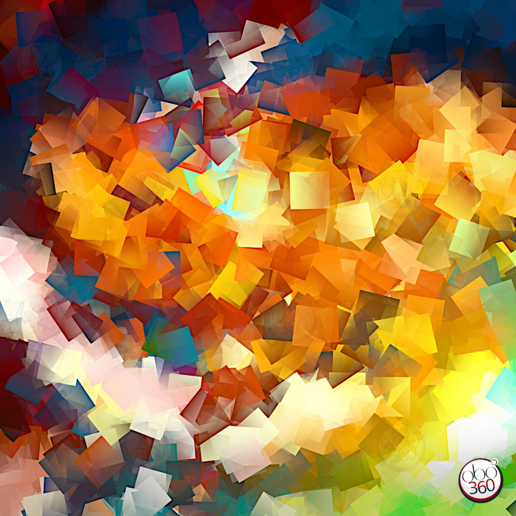 NooCube Composition artistique, en cubes superposés, réalisée depuis une prise de vue à 360°.