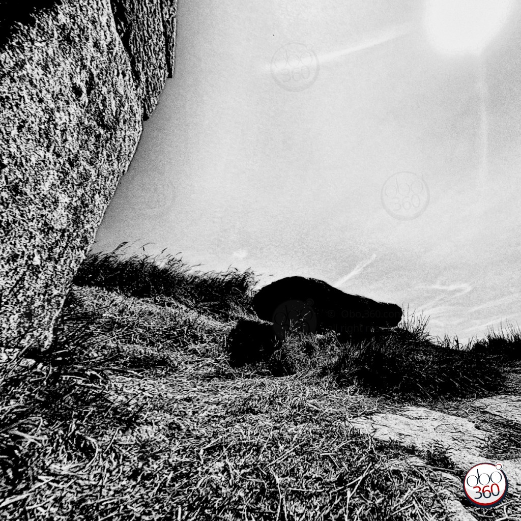 Immersive 360° photo in black and white, taken somewhere in Brittany.Dive into the photo!