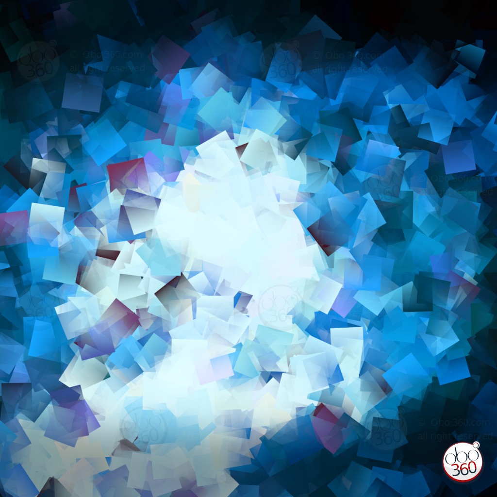 JoltCube Composition artistique, en cubes superposés, réalisée depuis une prise de vue à 360°.